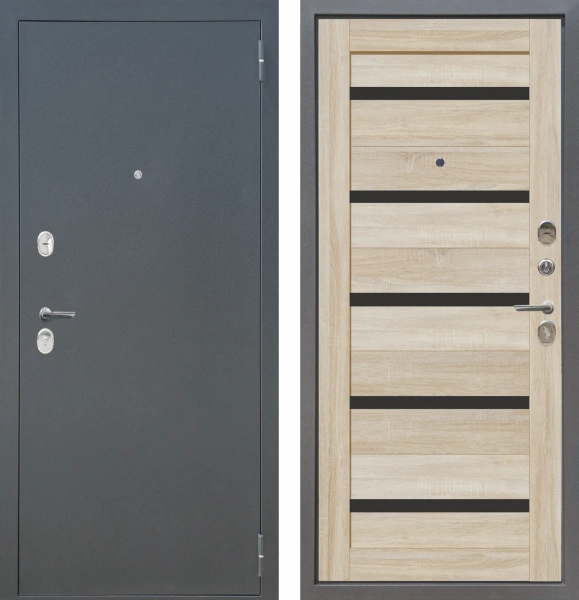 M4 Дуб Сонома светлый вс. Черное стекло