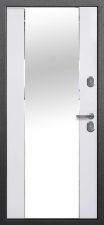 Входные двери Тайга 7 см Зеркало Медный антик - Зеркало Эмалит белый