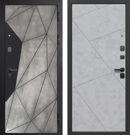 Входные двери Гарда 9 Геометрия Бетон лофт графит бетон снежный