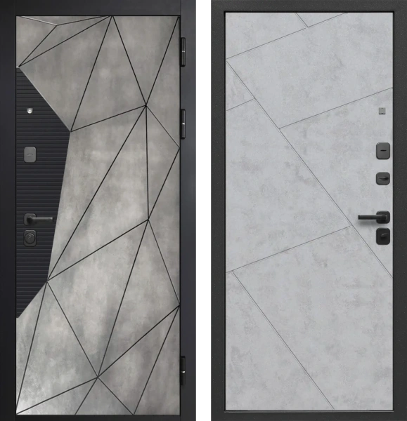 Входные двери Гарда 9 Геометрия Бетон лофт графит бетон снежный