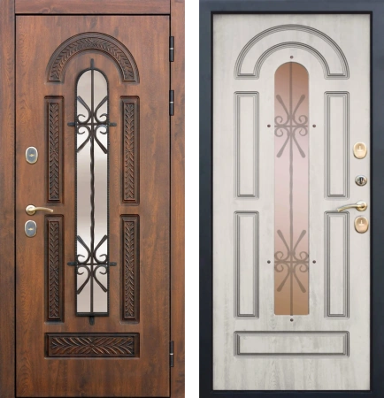 Входные двери Vitra 13 см Винорит патина Орех грецкий Сосна белая