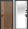 Входные двери Luxor Рейка Зеркало Орех лесной Эмалит белый