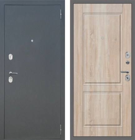 Входные двери M3 ФЛ Букле графит - ФЛ-30 Дуб Сонома светлый