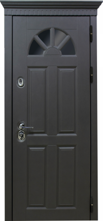 Входные двери Полония 3К90 О-П(окно) TSBR 7021 - О-П(окно) RAL 9002