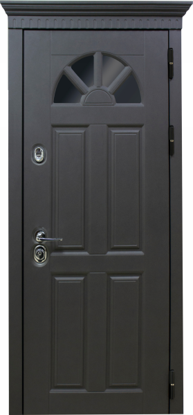 Входные двери Полония 3К90 О-П(окно) TSBR 7021 - О-П(окно) RAL 9002