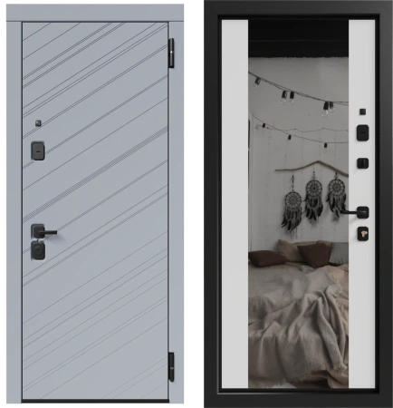 Входные двери Авангард 3К90 ЮР-45 RAL 7024 - ЮР10 RAL 9003