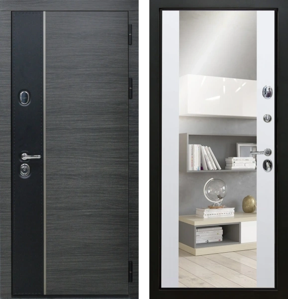 Входные двери Стило ЮР9 Венге серый - ЮР10 RAL 9003