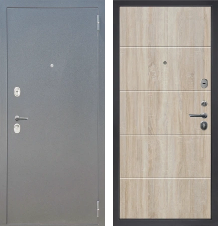 Входные двери M28 металл Букле графит - ФЛ-22 Дуб Сонома светлый