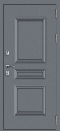 Входные двери M62 ТЕРМО штамп 3 квадрата Букле графит - ФЛТ-2 Дуб Сонома светлый