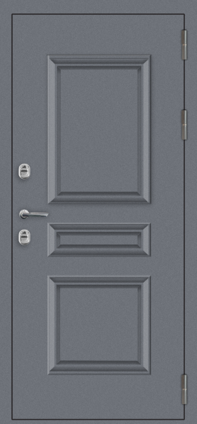 Входные двери M62 ТЕРМО штамп 3 квадрата Букле графит - ФЛТ-2 Velluto Bianco AG 700