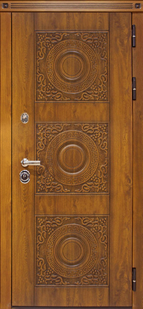 Входные двери Милано мет. 3К90 ХФ-34 Дуб золотой - П-4 Дуб золотой