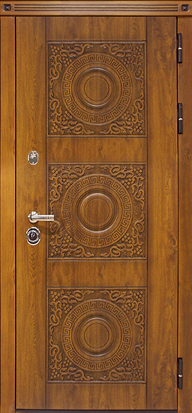 Входные двери Милано мет. 3К90 ХФ-34 Дуб золотой - П-4 Дуб золотой