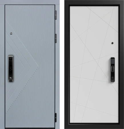 Входные двери Тринити 3К90 ЮР-37 RAL 7011 - H-67 ZB Белый