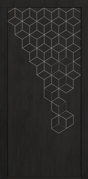 Входные двери Сталлер Comfort 3K ЮП-8 бетон графит - ЮП-12 Бьянко