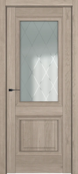 Межкомнатные двери Венеция ДО Baguette B1 Сатинато с рисунком ромб