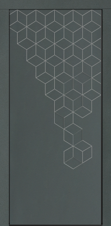 Входные двери Сталлер Comfort 3K ЮП-8 Грин - ЮП-16 (декоративная зеркальная вставка) ZB Белый