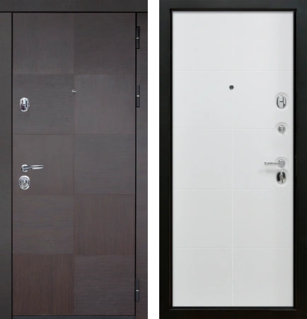 Входные двери Альба ЮР13 Венге черный - ЮР14 ZB Белый