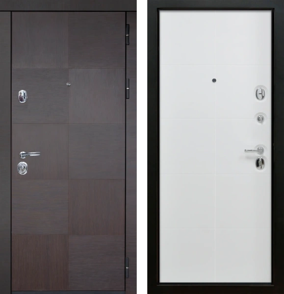 Входные двери Альба ЮР13 Венге черный - ЮР14 ZB Белый