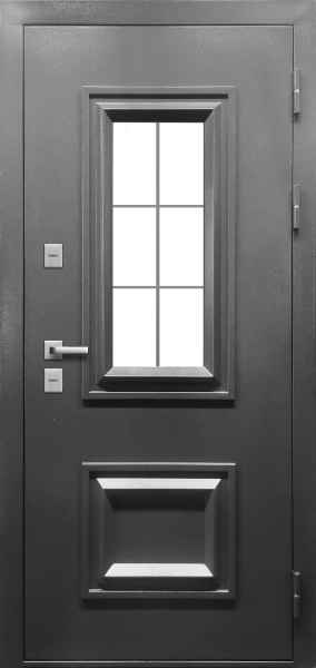 Входные двери Termo 3 Графит Графит Велюр белый софт