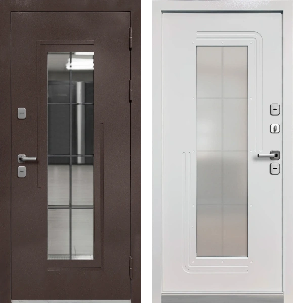 Входные двери Luxor Termo 7 Шоколад букле Эмалит белый