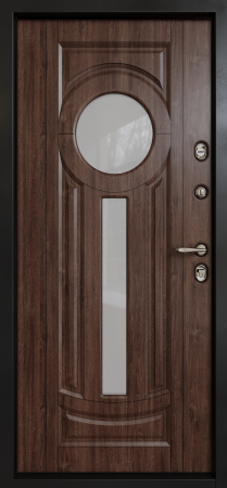 Входные двери Сицилия мет. 3К90 О-Ч(окно) Дуб золотой - О-Ч(окно) Дуб темный