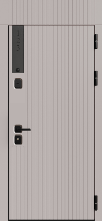 Входные двери Рейн 3К90 TOR ЮР-36 (с номером квартиры) Латте (ZB855-2) - ЮР22 Белый текстурный