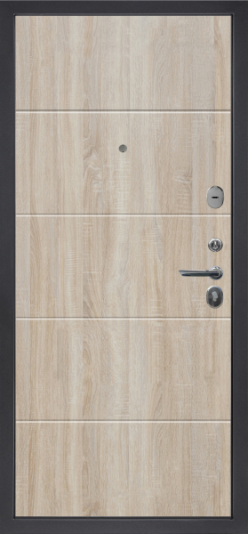 Входные двери M28 металл Букле графит - ФЛ-22 Дуб Сонома светлый