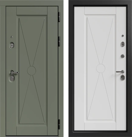 Входные двери Мирель 3К90 ЮР-30 RAL 6007 - ЮР-30 RAL 9003