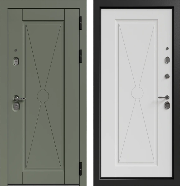 Входные двери Мирель 3К90 ЮР-30 RAL 6007 - ЮР-30 RAL 9003