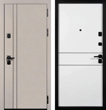 Входные двери Молден 3К90 горизонталь 2 ЮП-32 Латте (ZB855-2) - ЮП-34 ZB Белый