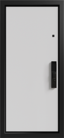 Входные двери Рейн 2 3К90 ЮР-36 (с номером квартиры) ZB 856-2 Грей - ЮП-13 ZB Белый