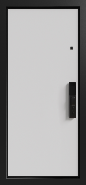 Входные двери Рейн 2 3К90 ЮР-36 (с номером квартиры) ZB 856-2 Грей - ЮП-13 ZB Белый