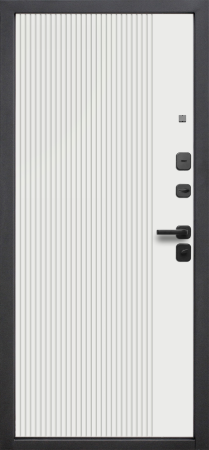 Входные двери Кантри 9 см Сатин черный Эмалит белый