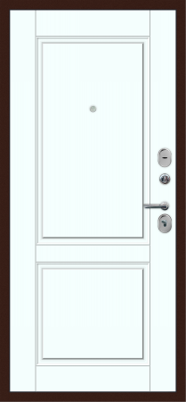 Входные двери M71 с фрезеровкой Муар 8019 - ФЛ-30 Velluto Bianco AG 700
