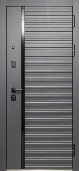 Входные двери Luxor Горизонталь Нео Сатин графит Эмалит белый