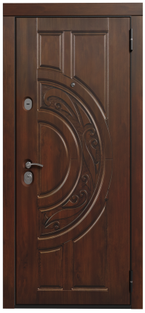 Входные двери Сталлер 3К90 ХФ-23 Дуб темный - П-8 Дуб золотой