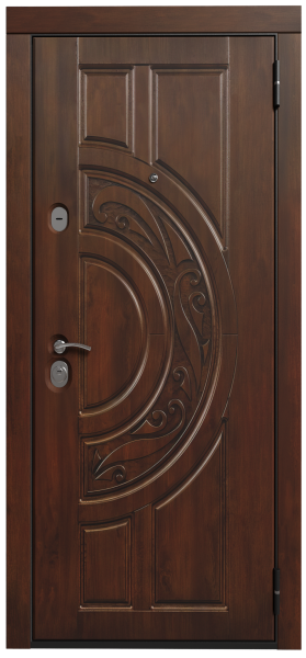 Входные двери Сталлер 3К90 ХФ-23 Дуб темный - П-8 Дуб золотой