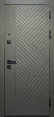 Входные двери 9 см Smart 1 Сатин зеленый Эмалит белый